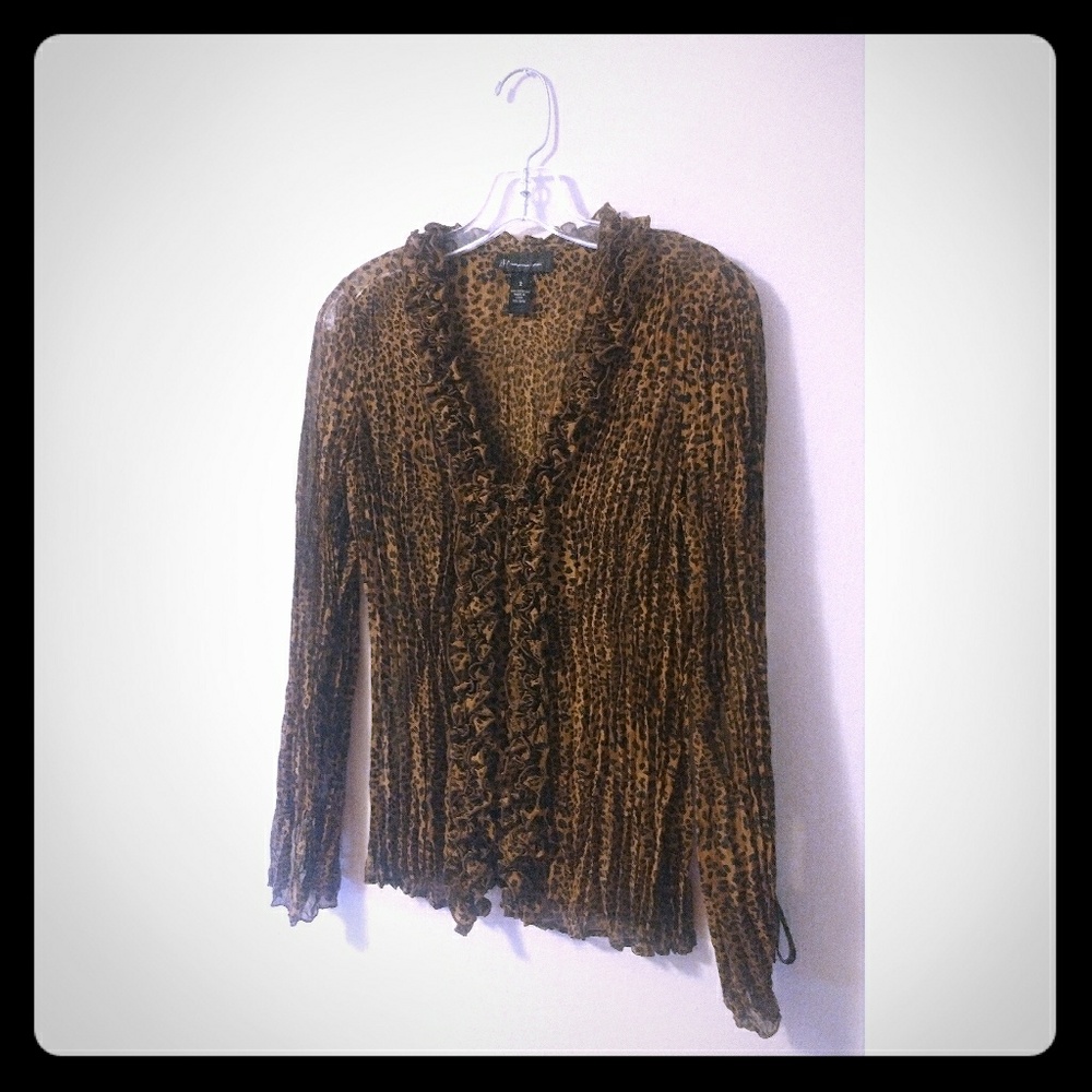 INC leopard textured top SIZE 2 C10